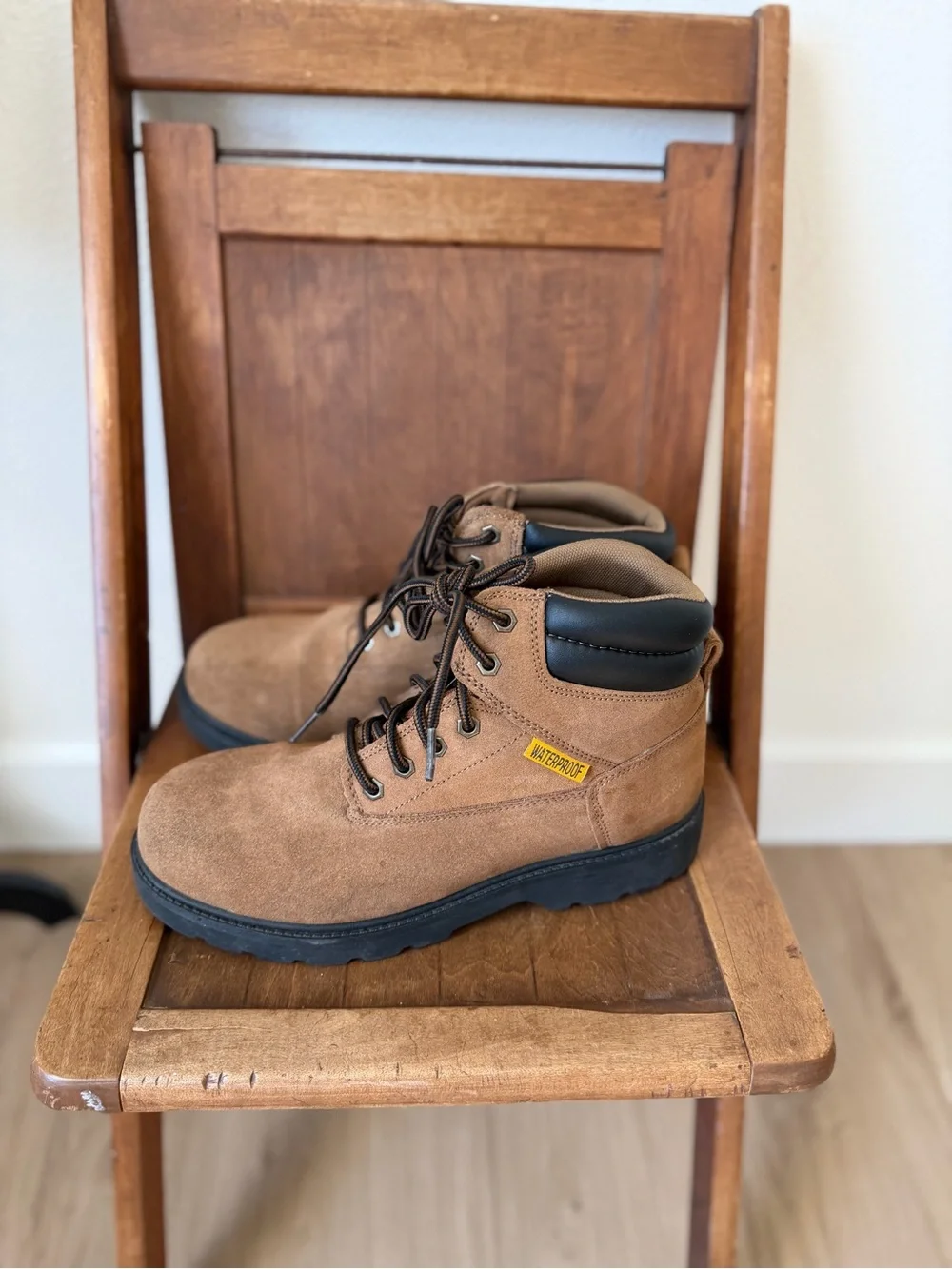 BRAHMA Brown Suede Waterproof Working Boots with Black Sole Mens 11